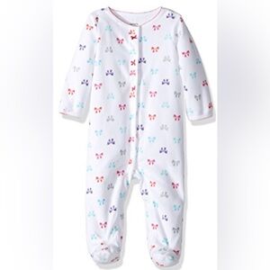 Girls Bows Micro Fleece Snap Up Sleeper Pajamas Sleep Play Footie Jammie 6M